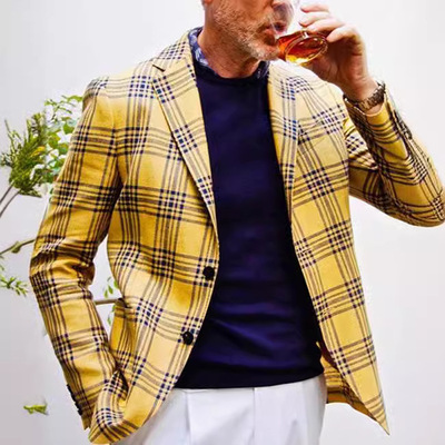 翻领拉链商务休闲英伦夹克欧美