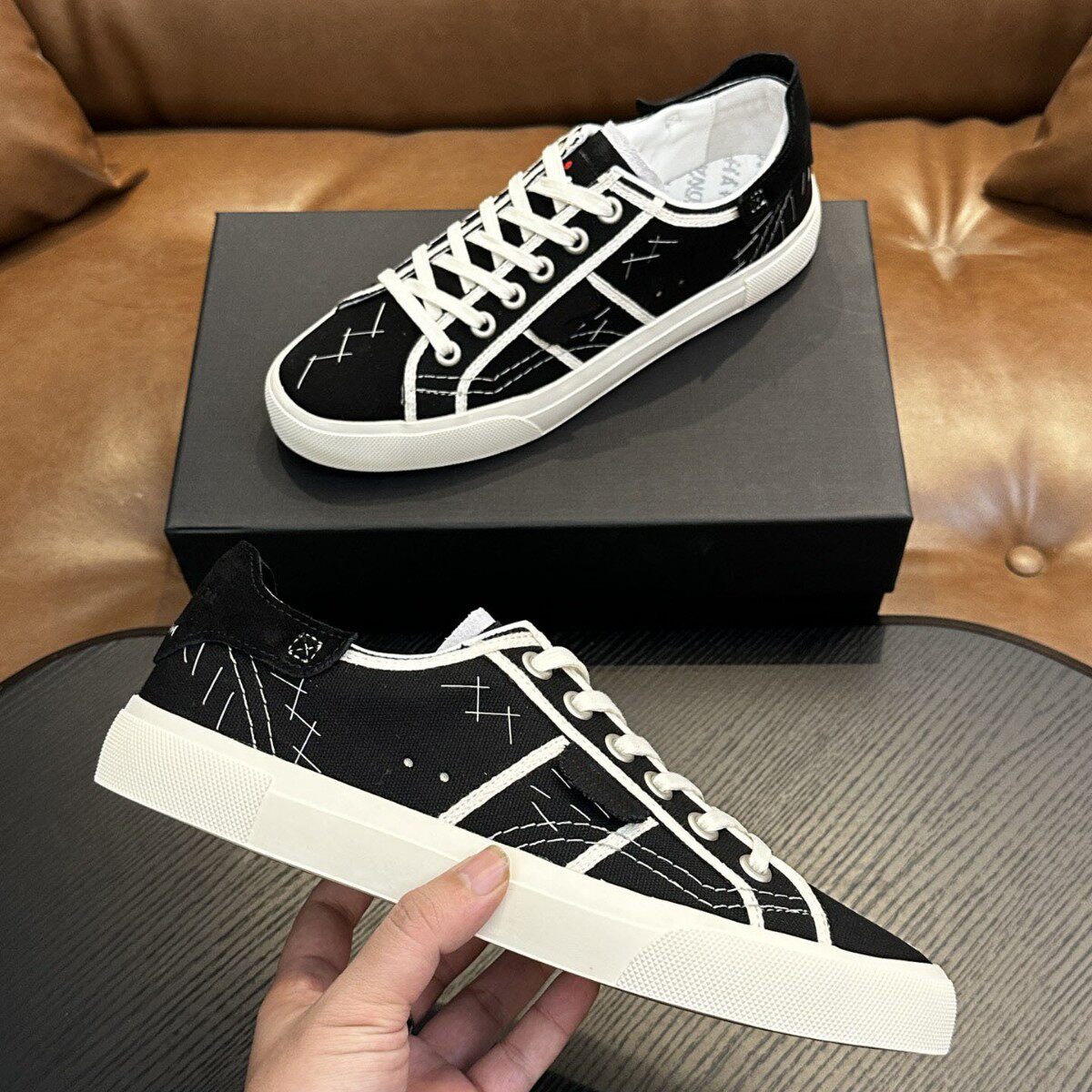 Kiton跨境2025新品厚底爆款运动鞋时尚帆布休闲鞋提花布面小白鞋