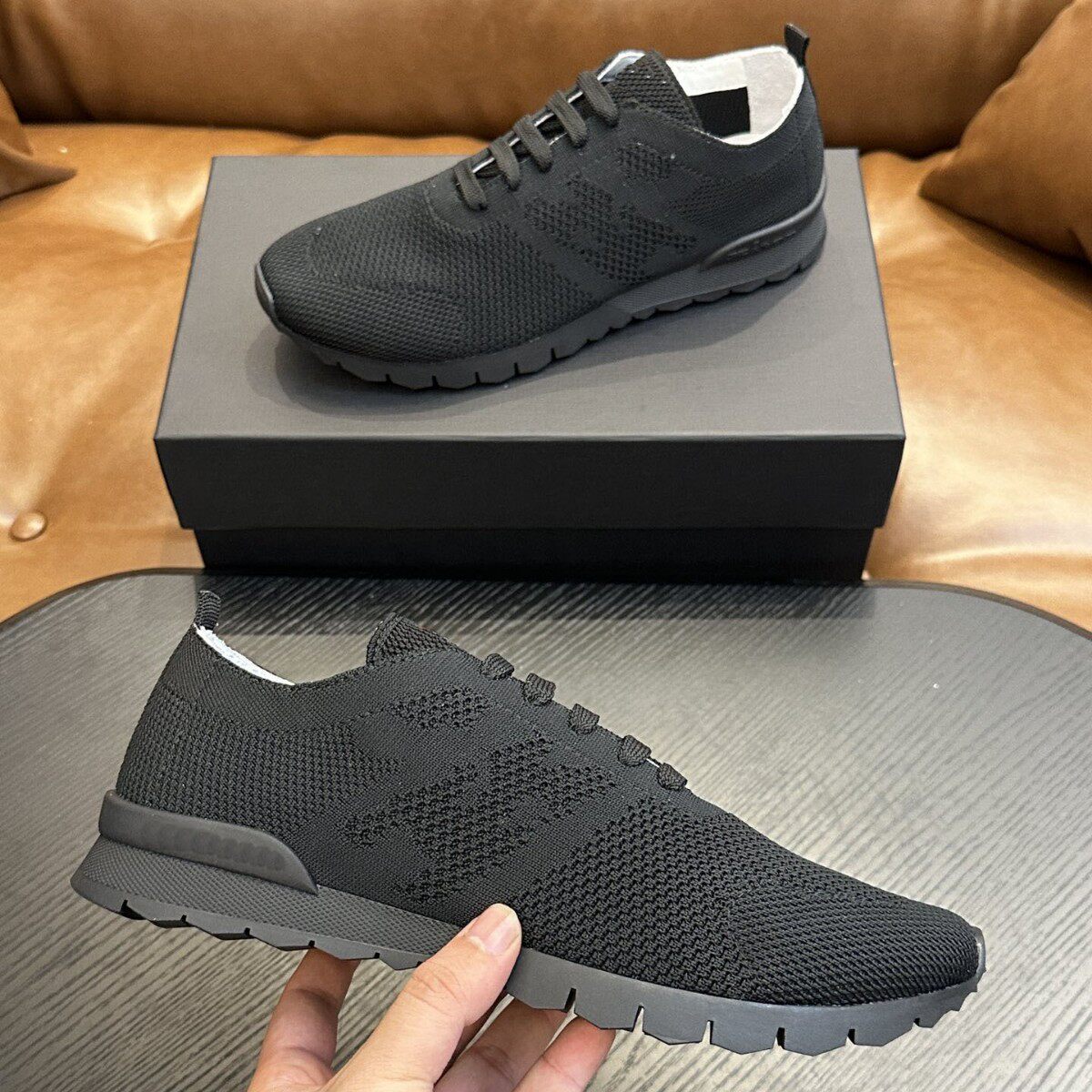 Kiton跨境2025夏季新款高端男士休闲运动鞋飞织透气舒适潮流男鞋