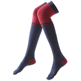 秋冬季专业防滑瑜伽袜女长筒过膝瑜伽袜子中筒五指袜运动脚趾袜子