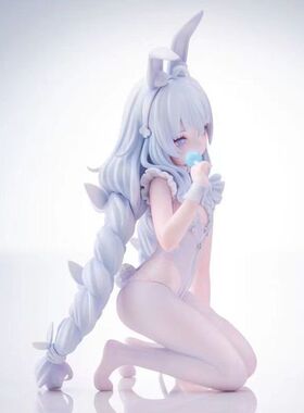 电脑机箱海景房手办碧蓝航线跪姿恶毒号懒懒白兔二次元兔女郎模型