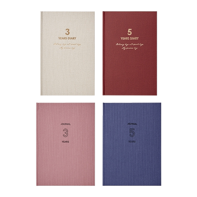 DAIGO MARK'S精选5年/3年连用日记自填年份日期手帐一日一页/两日一页布艺封面保护盒情侣纪念日礼品