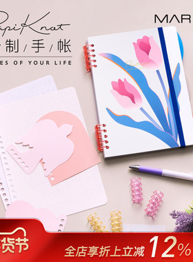 MARK'S PapiKnot自选配件个性化组装手帐A5日程管理笔记本封皮内芯线圈任意搭配方格日计划周计划页