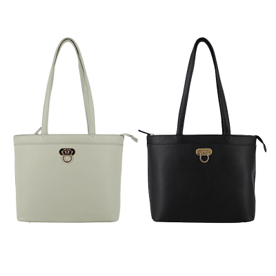 PAUL&JOE格子内饰合成皮革托特包