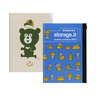 【特惠2折】MARKS2023年Storage.it联名卡通月记手帐B6小熊A5笔记事学习工作日程计划本商务收纳封面插画手账