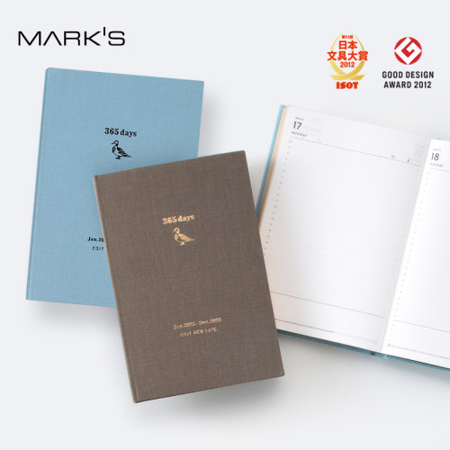 【2025年】MARK'S EDiT布艺封面硬面抄日记型手帐日程管理笔记本记事本B6变型自研手帐纸文艺复古