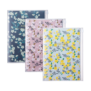 【特惠2折】marks 2023年英文版手帐花朵收纳封面竖式周记A6/B6/A5时间轴日程计划本学习商务工作笔记手账蓝