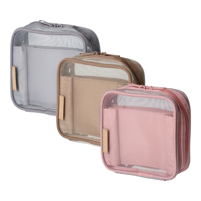 MARK'S纯色网眼透明拉链大容量文具手帐整理收纳包笔袋数码化妆包多重口袋适配新款无日期口袋手帐