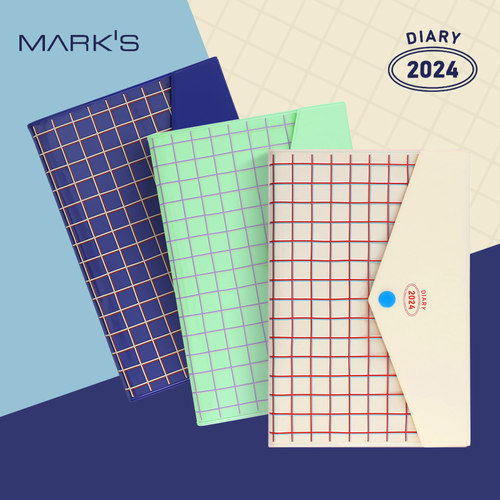 marks格纹信封翻盖横式周记手帐