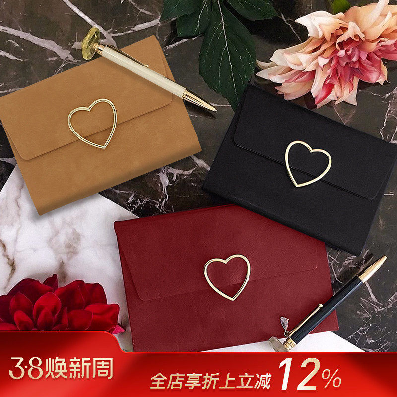 【特惠2折】MARKS 2022年手帐镂空金属桃心翻盖封面周记B6/A6变型日程本女士时尚商务记事手账