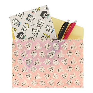 MARKS原田治文具资料收纳袋A4/A5再生PVC环保文件袋便携商务旅行收纳整理笔袋蓝色粉色猫狗