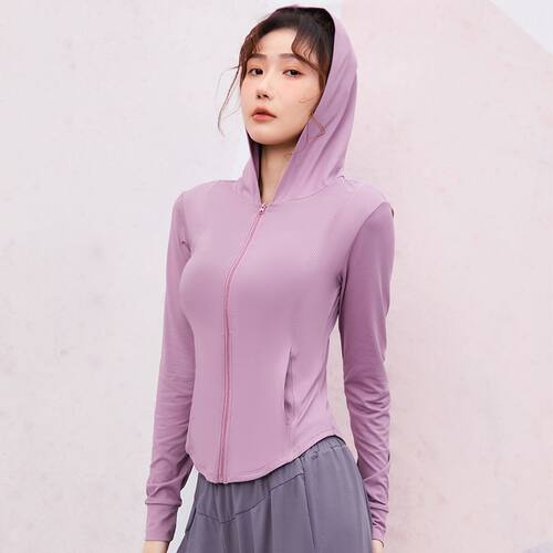【清仓】跑步健身衣女时尚修身遮肉登山骑行夜跑瑜伽外套气质网红