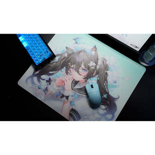 知郁DYSPHORIA 钢化玻璃鼠标垫电竞游戏FPS专用 Yuri水手服二次元