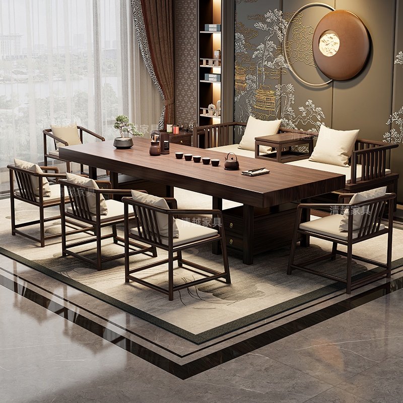 实木乌金木大板茶桌椅组合茶室办公室家用茶台茶桌泡茶新中式茶几,住宅家具,家用茶台/茶桌,淘宝优惠券,粉丝福利购,淘宝优惠卷