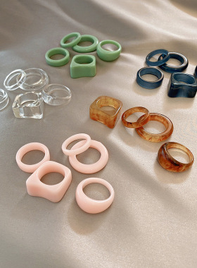 亚克力简约戒指：复古个性，网红