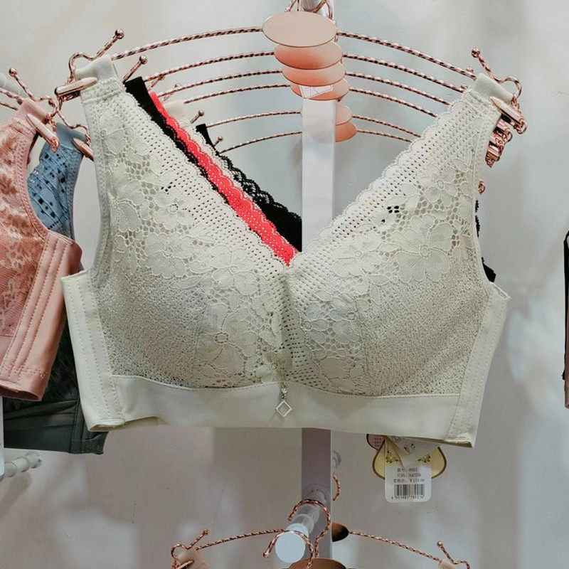 品牌文胸女肤色薄款性感聚拢防下垂无钢圈收副乳纯棉奶罩蕾丝胸罩