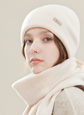 玖慕纯羊毛帽子女秋冬季红色加厚保暖护耳月子冷帽东北针织毛线帽