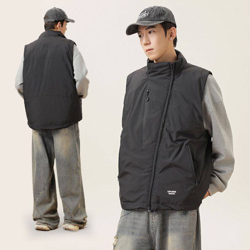 日系cityboy立领工装羽绒马甲90白鸭绒冬季保暖背心坎肩男女潮牌,男装,羽绒马甲,淘宝优惠券,粉丝福利购,淘宝优惠卷