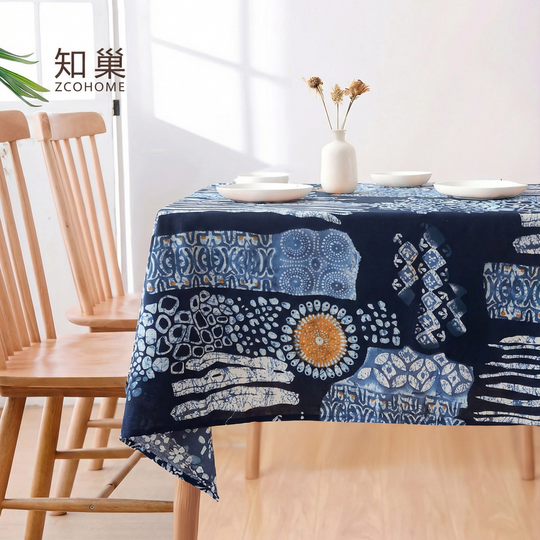 新中式蓝印花棉麻桌布复古民族风青花餐桌布茶几长方形台布盖布艺,居家布艺,桌布,淘宝优惠券,粉丝福利购,淘宝优惠卷