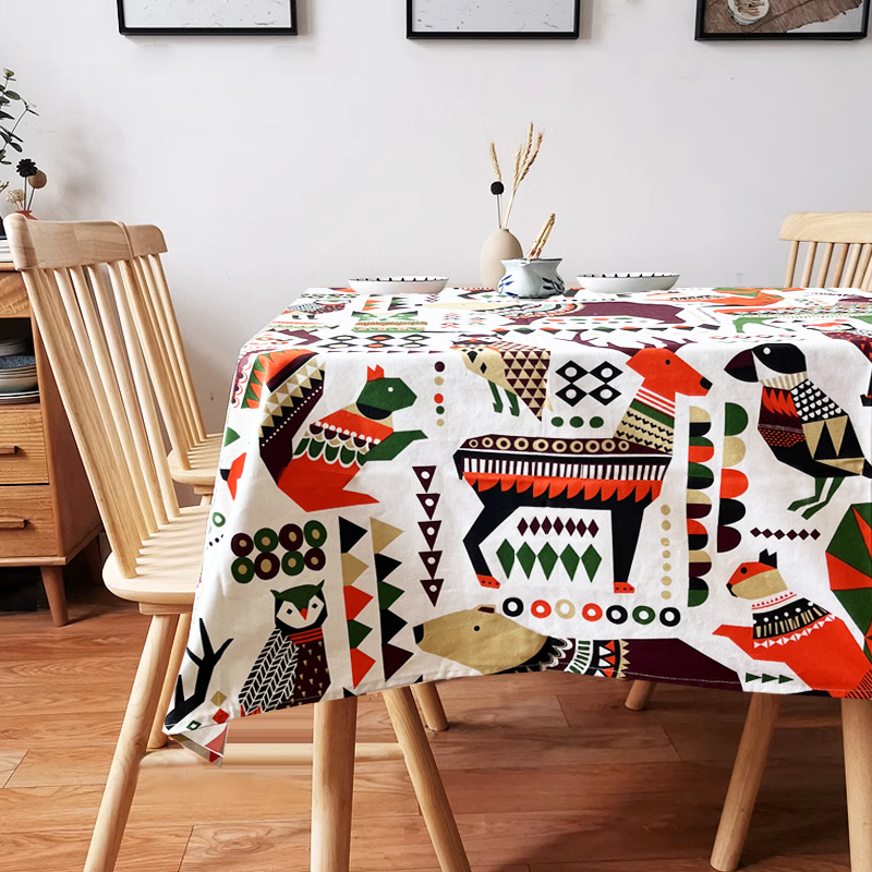 知巢北欧风棉麻餐桌布