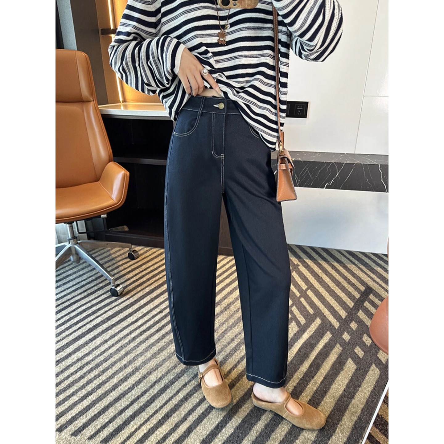 梨形身材友好裤！小哈伦裤牛仔裤