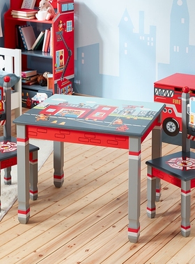 teamson纷朵奇宝宝玩具收纳箱儿童储物柜书架绘本架消防员主题