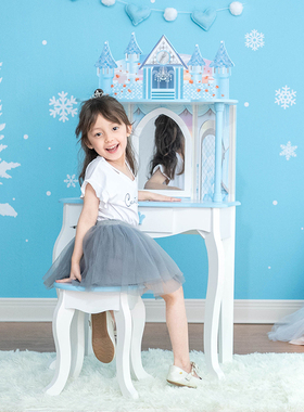 teamson纷朵奇儿童梳妆台木质化妆台儿童桌椅套组写字桌女孩礼物