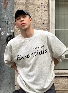 FOG复线ESSENTIALS美式花体字母圆领加绒秋冬休闲宽松卫衣男女潮