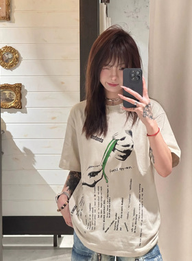 ERD GRJKD忧郁富二代vintage水洗复古做旧宽松VTG夏季短袖T恤男女
