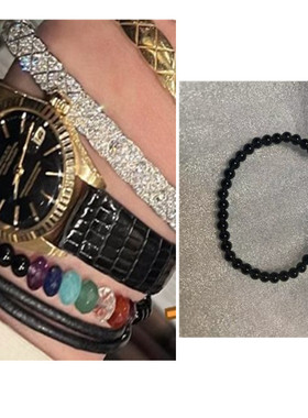 权志龙ins同款手链黑曜石多色珠手链