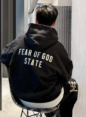 新款FOG CRAZY ESSENTIALS FEAR OF GOD拉链开衫外套卫衣帽衫