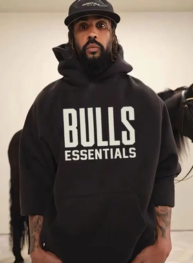 FOG复线ESSENTIALS HHH美式潮牌球队秋冬加绒休闲宽松连帽卫衣男