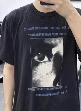 ERD忧郁的富二代美式高街静谧之眼短袖男t恤夏季宽松水洗做旧上衣