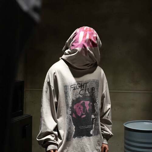Saint xxx stb美式搏击俱乐部洗水做旧复古vintage长袖T恤男女潮