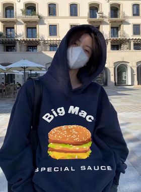 CPFM KANYE麦当劳周边发泡印花联名连帽衫美式高街宽松加绒卫衣男