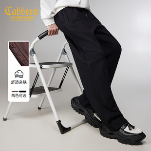【钢压设计】卡宾宽松直筒休闲裤男2025秋季运动针织裤卫裤裤子