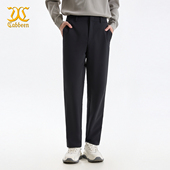 商场同款 卡宾男装 弹力黑色休闲裤 秋季 舒适窄脚西裤