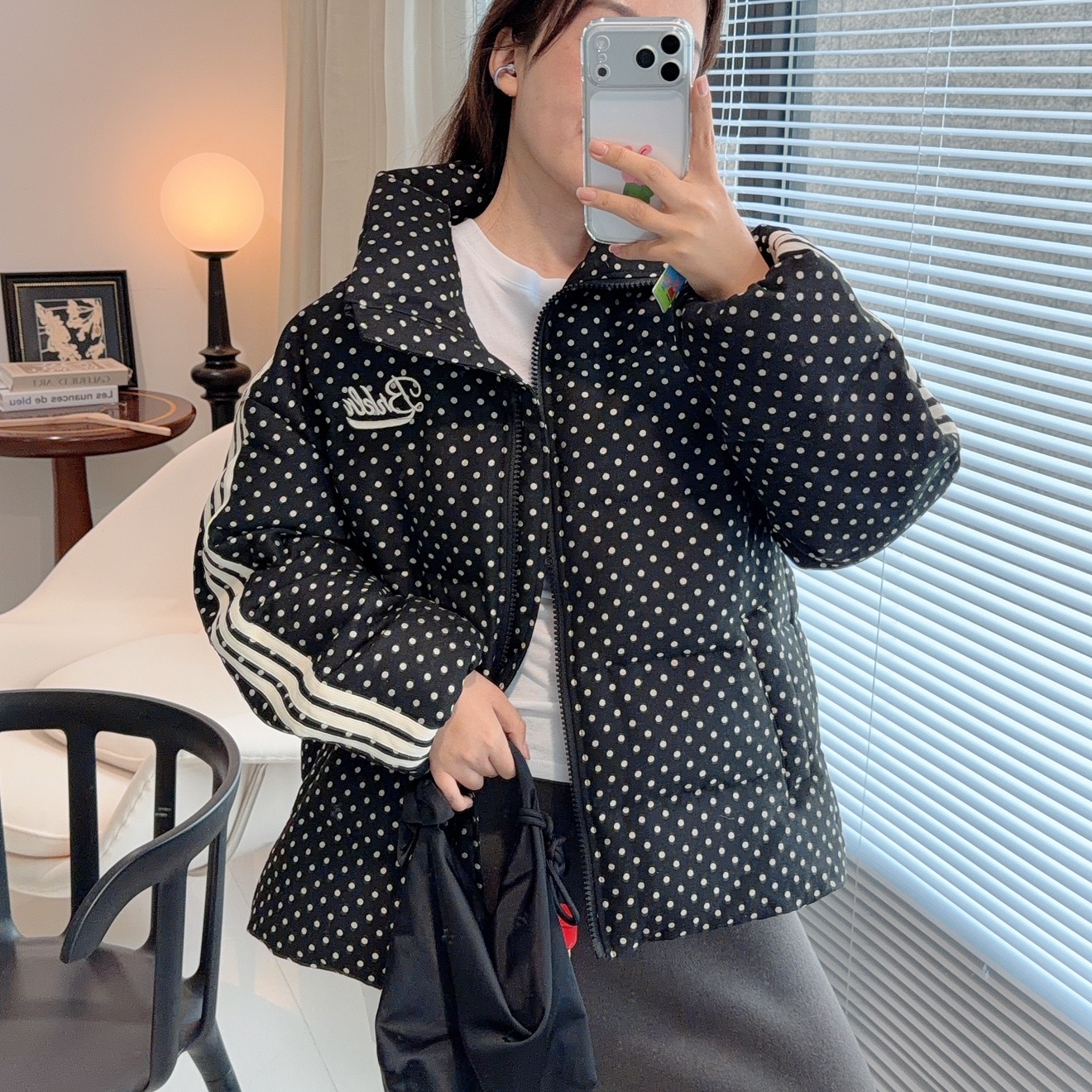 CICICOCO猫头鹰波点立领羽绒服