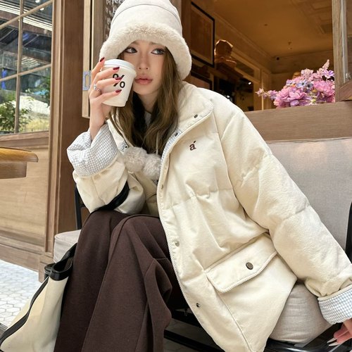 CICICOCO猫头鹰欧洲站25冬新款宽松立领灯芯绒羽绒服外套女ci&co