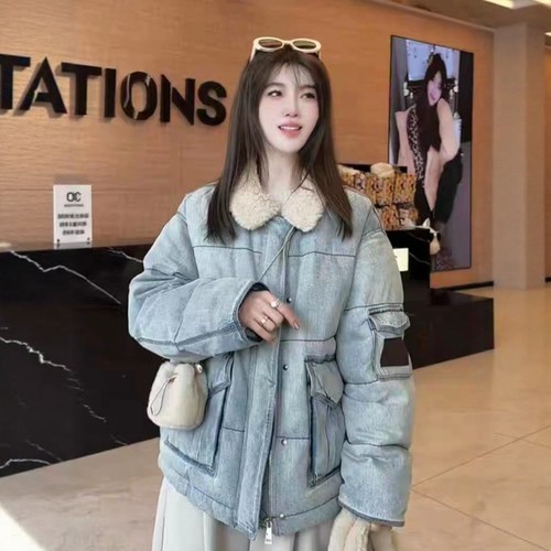 cicicoco女款鹅绒牛仔羽绒服