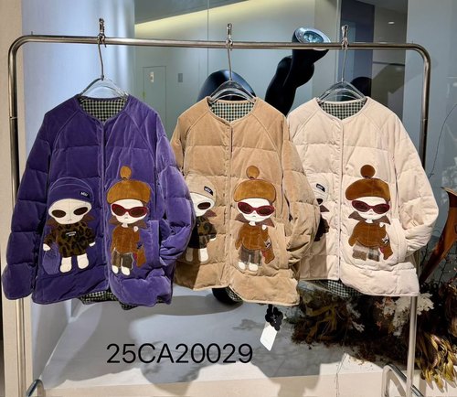 CICICOCO猫头鹰羽绒服女25冬新南油高货卡通灯芯绒白鹅绒加厚外套