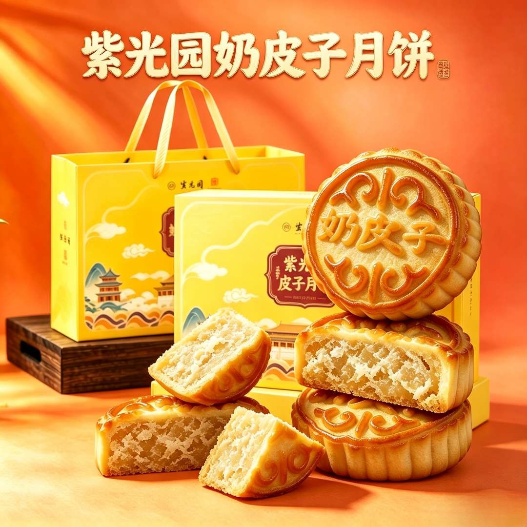紫光园清真月饼礼盒北京特产回民五仁豆沙组合中秋节福利顺丰包邮