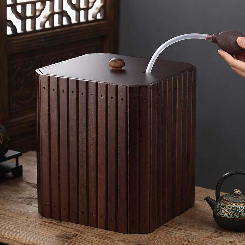 花梨实木茶水桶储水桶废水桶茶渣桶小号家用功夫茶具配件茶道茶海