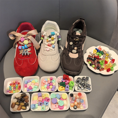 diy高级感串珠鞋带装饰配件鞋花