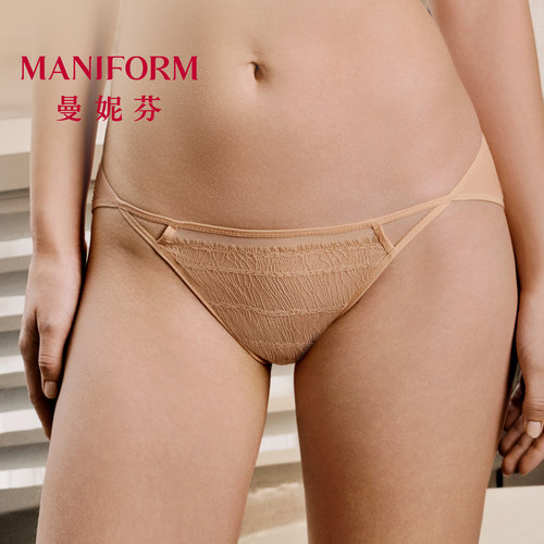 曼妮芬睫毛蕾丝内裤高开叉女士