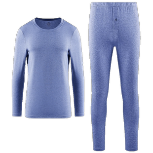 曼妮芬MW1男士圆领棉质暖衣暖裤抗菌秋衣裤打底套装本命年红色