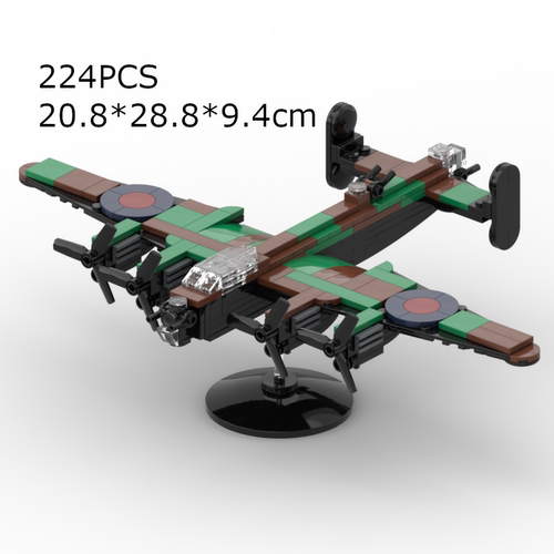 moc积木兰开斯特轰炸机Avro 691 Lancastrian 儿童益智拼装模型