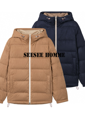 《BC版老钱风》日本东丽特质麂皮绒面白鹅绒男连帽面包羽绒服BG