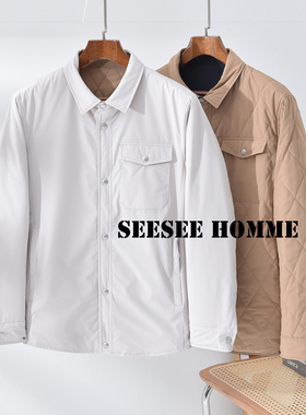 SEESEE 优雅低调 日本东丽科技面料 男双面穿翻领棉衣外套ZJ