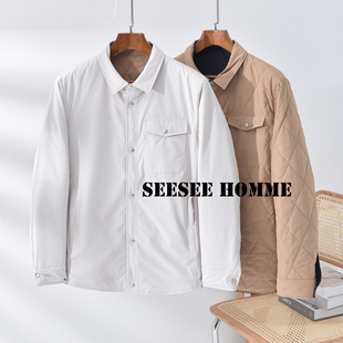 SEESEE 优雅低调 日本东丽科技面料 男双面穿翻领棉衣外套ZJ